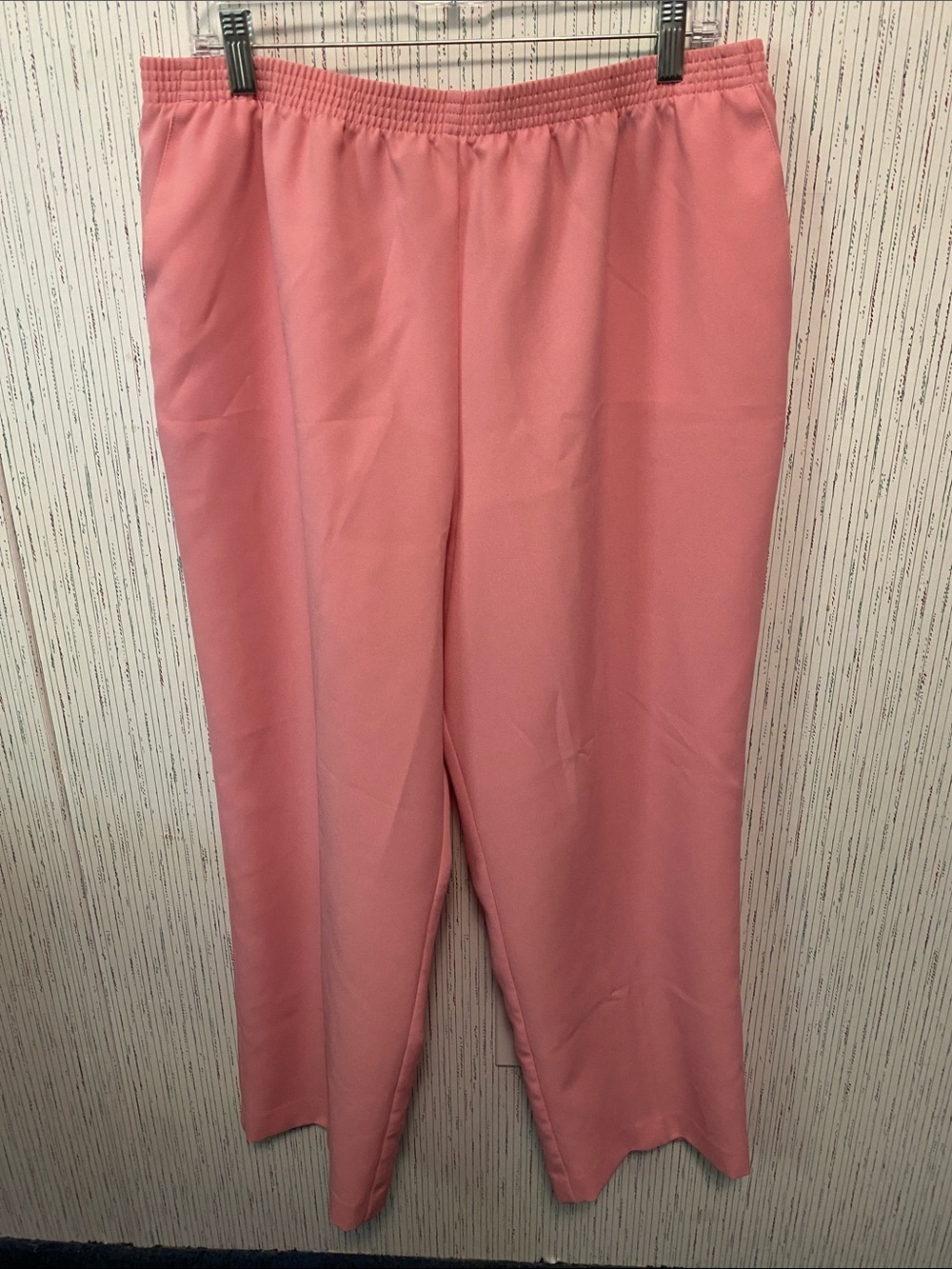 Alfred Dunner Size 18 Classic Fit Pink Wide-Leg Pull-On Pants